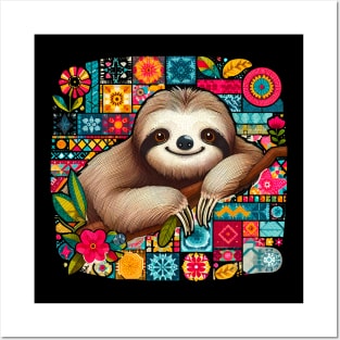 Stitched Sloth Posters and Art